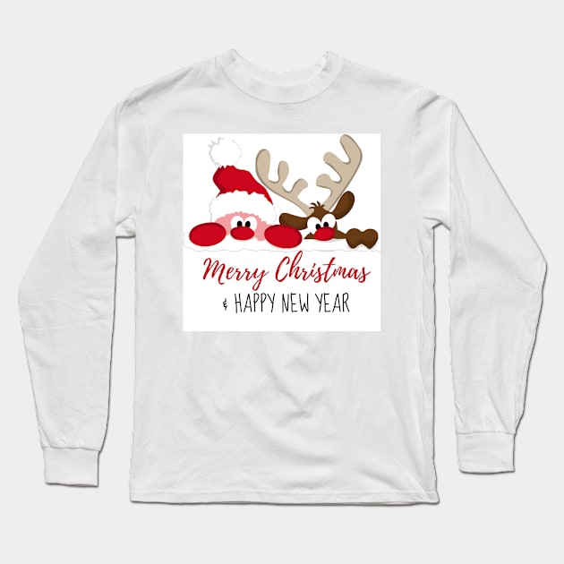 retro vintage pink santa claus Long Sleeve T-Shirt by Fanu2612